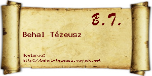 Behal Tézeusz névjegykártya